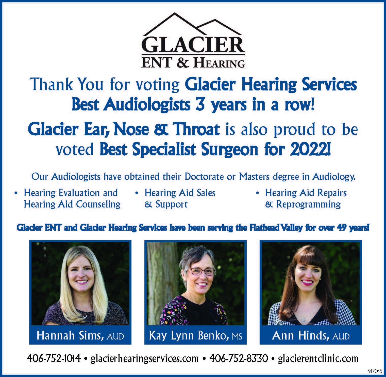 Glacier ENT & Hearing Wins Best of Flathead Awards Glacier Ear, Nose